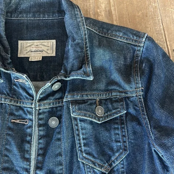 All Saints Metal Button Down Denim Jacket Like New Size 6 - Picture 5 of 8